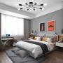 TULUCE Vintage 8 Light Ceiling Light Industrial Metal Black Sputnik Semi Flush Mount Light for Dining Room Living Room Kitchen