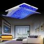 Dyrabrest Modern Crystal Ceiling Light Chandelier Lighting Flush Mount LED 4 Color Changing Fixture Pendant Lamp for Dining Room Living Room