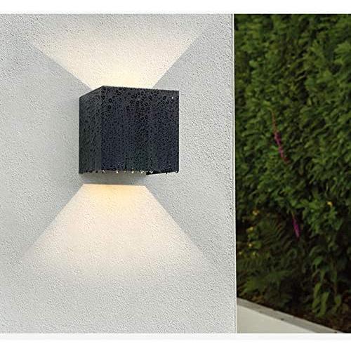 LED Cube Exterior Aluminum IP65 Waterproof Wall Lamp, Yosoan 4.7'' 20W Super Warm White Modern Fixture Light 86-265V Adjustable Outdoor Indoor Wall Black Sconce Lamp Up Down