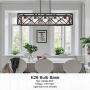 BONLICHT 5 Light Pendant Light for Kitchen Island Matte Black Frame with Seedy Glass Cylinder Shade Dining Room Chandelier Vintage Industrial Lighting Fixture Ceiling Hanging Lamp