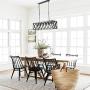 Farmhouse Kitchen Island Pendant Lighting Fixture, Rustic Kitchen Ceiling Hanging Bar Lights, Dining Room Pendant Lighting Marble Finish Rectangle Metal Chandelier(6 Sockets B)