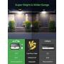 LITOM Solar Lights Outdoor with Remote Control, 3 Lighting Modes, 270°Wide Angle, IP67 Waterproof, Easy-to-Install Security Lights for Front Door, Yard, Garage, Deck, Fence-2 Pack