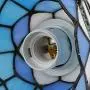 Stained Glass Plug in Hanging Pendant Light Ceiling Lighting Lamp Fixture Stained Glass Shade Perfect Vintage Swag Ceiling Lamp for Dining Room, Bedroom or Porch