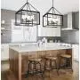 JONATHAN Y JYL7413A Anna 21'' 4-Light Metal/Glass LED Pendant, Traditional, Classic for Kitchen, Living Room, 4 Bulb, Oil Rubbed Bronze/Clear