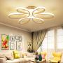 ZipLighting Modern LED Ceiling Light Dimmable Ceiling Lighting with Remote Round Ceiling Light Fixture Ceiling Lamp Flower Shape for Dinning Room Bedroom Kitchen Hallway 80W Decorative Lamp