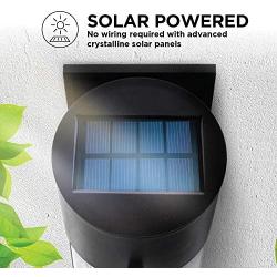 Home Zone Security Decorative Solar Wall Lights - Outdoor Crackle Glass Patio and Fence Wall Lights, 2-Pack