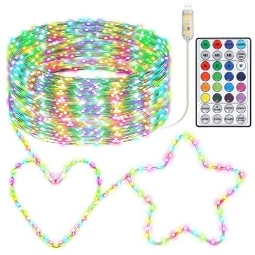 AVNICUD Fairy Lights, Chasing Led String Lights USB Plug-in with Remote, Color Changing Twinkle Led Lights for Bedroom DIY Party Christmas Decor (33FT 100LED)