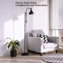 DEWENWILS Floor Lamp for Living Room,Rustic Industrial Standing Lamp with Metal Shade,58-65 Inches Adjustable Height,Floor Lamps for Bedroom, Office, Reading Room