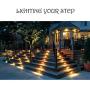 Solar Deck Lights Outdoor - 12 Pack Waterproof LED Solar Step Lights for Stairs, Walkways, Patio, Fence - Auto On/Off (Warm Light)