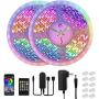 50FT Music Sync LED Strip Lights with APP and Remote Control,RGB Color Changing Light Strips for Bedroom,Room,Party and Home Decoration