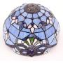 Tiffany Lamp W12H18 Inch Blue Purple Baroque Style Stained Glass Lavender Shade Antique Table Reading Desk Light Base S003C WERFACTORY LAMPS Lover Parent Living Room Bedroom Bar Bedside Art Craft Gift