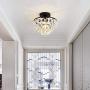 YYJLX Crystal Chandelier Lighting Mini SemI Flush Mount Ceiling Light Fixture for Hallway Bedroom Bathroom