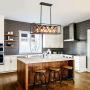 Farmhouse Chandelier Kitchen Island Lighting Fixtures 5 Lights Rustic Light for Dinning Room, Sand Black Finish DOHOMER