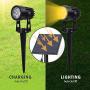 T-SUN Solar Spot Lights, 4-in-1 5W Solar Powered LED Spotlights Outdoor Waterproof Auto ON/Off Solar Wall Lights for Garden, Yard, Driveway, Pool Area(Warm White-3000K)