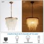 Larootsi Modern Crystal Pendant Light Brass Luxury Chandelier Adjustable Hanging for Indoor Lighting Dining Room Living Room Kitchen Island Bedroom Hallway Hotel Bar Restaurant E12X4