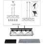 XIPUDA 5-Light Linear Pendant Light Fixture Kitchen Island Lighting Industrial Metal Farmhouse Chandeliers for Dinning Room Living Room