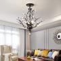 Maxax Modern Flush Mount Crystal Chandelier Lighting Ceiling Light Fixture Pendant Lamp for Dining Room,Bathroom, Bedroom,Living Room -4 Lights
