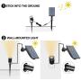 LED Landscape Solar Spotlights, T-SUN Waterproof Outdoor Solar Lights Auto ON/Off Solar Wall Lights for Garden, Driveway, Pathway, Pool Area(Warm White)
