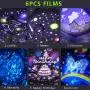 KISTRA Star Projector Night Light for Kids Bedroom (6-Films), 360°Rotating LED Starry Sky Nightlight, Table Lamp, Brightness & Color Adjust, Best Gift, XGu-005