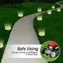 12 Pack Solar Ground Lights Outdoor with 8 LEDs Warm White Auto on/off Garden Waterproof In-Ground Disk Lights for Patio, Yard, Lawn, Pathway, Walkway 12 Pack Solar Ground Lights Outdoor with 8 LEDs Warm White Auto on/off Garden Waterproof In-Ground Disk Lights for Patio, Yard, Lawn, Pathway, Walkway