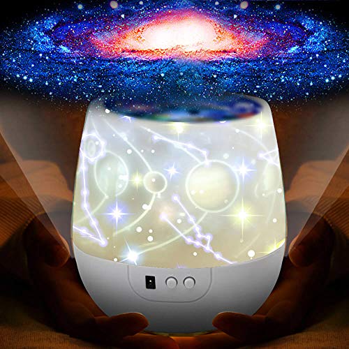 KISTRA Star Projector Night Light for Kids Bedroom (6-Films), 360°Rotating LED Starry Sky Nightlight, Table Lamp, Brightness & Color Adjust, Best Gift, XGu-005 KISTRA Star Projector Night Light for Kids Bedroom (6-Films), 360°Rotating LED Starry Sky Nightlight, Table Lamp, Brightness & Color Adjust, Best Gift, XGu-005