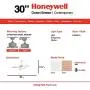 Honeywell Ceiling Fans 50600-01 Ocean Breeze Contemporary, 30” LED Frosted Light, Light Oak/Satin Nickel Finish Blades, White