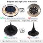 Solar Lights Outdoor, Newest Design Solar Disk Lights Outdoor, Waterproof Patio Garden Pathway In-Ground Lights - Warm White(4 Pack)