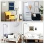 Congratsu Modern Floor Lamp with Linen Drum Shade Black Mid Century Indoor Pole Light with Edison E26 Base Nursery Standing Tall Lighting for Living Room Bedroom Office