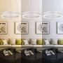 ELINKUME LED Pendant Light, Acrylic Metal Chandelier Ceiling Light, Modern Hanging LED Dining Light for Dining Room Living Room Bedroom
