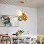 LAKIQ Modern Colorful Pendant Light Creative Balloon Globe Living Room Bedroom Chandelier 4 Lights Dining Table Hanging Lighting Fixture