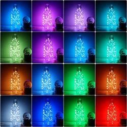 LED Fairy Lights with Remote & Timer, Twinkle Lights, 16 Color Changing String Lights, Waterproof Copper Wire 6 Modes Rope Lights for Bedroom, Wedding, Party, Valentines Day Decoration (RGB)