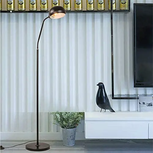 Nesee LED Reading, Craft & Task Floor Lamp - Free Standing Modern Pole Light with Adjustable Gooseneck - Tall Office Reading Light Goes Over Desk (Ship from US)