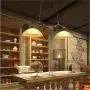 Ladiqi 2 Lights Pendant Light Industrial Farmhouse Dining Table Hanging Island Lighting Fixture Retro Antlers Chandelier Lights Amber for Kitchen Dining Room Living Room Bar