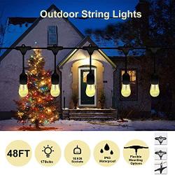 VAVOFO 48FT Warm White Outdoor String Lights Indoor, 1.5W Dimmable LED Heavy Duty Hanging Patio String Lights, Commercial Grade, Waterproof, UL Listed