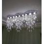 APBEAM Modern Crystal Raindrop Chandelier, Flush Mount Chandelier Crystal Ceiling Light for Dining Room Living Room W8''H40''