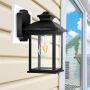 FUDESY Outdoor Light Fixtures Wall Mount,8W LED Plastic Porch Lights,Wall Light,Exterior Wall Sconce Lighting,Lamp,Waterproof Black Wall Lantern for Front Door,Garage,Bulb Included,FDS748EB