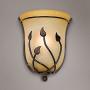 Leaf and Vine Farmhouse Wall Light Sconce Pocket Bronze Hardwired 10 1/2'' High Fixture Amber Rimmed Glass for Bedroom Bathroom Hallway - Regency Hill