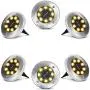 Solar Ground Lights Outdoor - 2020 Upgraded 8 LED Waterproof Bright in-Ground Lights for Garden Patio Lawn Pathway Yard Driveway, Producing More Light, Warm Yellow, 6 PACK