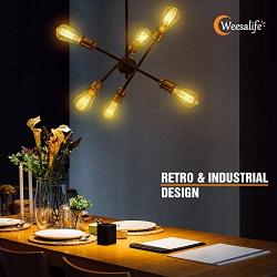 Weesalife Sputnik Chandeliers 6 Lights Modern Pendant Lighting, Mid Century Ceiling Light Fixtures for Kitchen Dining Room Living Room