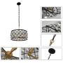 KARMIQI Crystal Chandelier Light Fixture 4-Light Ceiling Light, Bulbs Included, Vintage Modern Farmhouse Pendant Light for Dining Room Kitchen Island