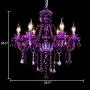 LAKIQ Crystal Modern Chandelier Lighting Fixtures Living Room Bedroom Hanging Pendant Light Candle Candelabras Shape Length Adjustable for Dining Room (Purple, 6 Lights) LAKIQ Crystal Modern Chandelier Lighting Fixtures Living Room Bedroom Hanging Pendant Light Candle Candelabras Shape Length Adjustable for Dining Room (Purple, 6 Lights)