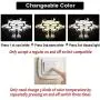 Qihang Modern Crystal LED Chandelier Flower Shaped Pendant Light Flush Mount Ceiling Lamp Fixture for Dining Room Bedroom Living Room Study Room(Variable Light/Non-dimmable)