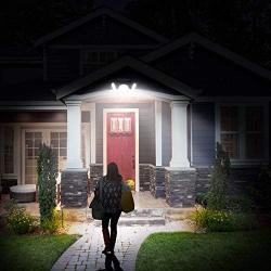 Solar Lights Outdoor Wireless Solar Motion Sensor Lights 3 Adjustable Heads 360° Wide Angle Illumination IP65 Waterproof Induction Security LED Flood Light for Yard Garage Entryway Front Door, 2 Pack