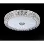 LITFAD Crystal Drum Flush Mount Lamp Contemporary Multi-Head Flush Mount Ceiling Light Modern Luxury LED Ceiling Lamp Chandelier in Chrome for Bedroom Dining Room Hotel Foyer Entry - 23.5'' W
