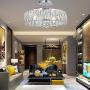 KARMIQI Crystal Ceiling Light, 13'' 3-Light Drum Chandelier Flush Mount Light Fixture for Living Room, Chrome Finish Ceiling Lamp for Dining Room Bedroom Kitchen Island Hallway Entryway