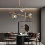 Glass Globe Sputnik Chandelier Modern 3 Light Molecule Pendant Lighting,G9 Mid Century Brass Finish Ceiling Lamp for Dining Room Hallway