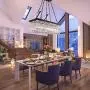 Wellmet Farmhouse Retangle Crystal Chandelier, 5-Light Modern Contemporary Linear Crystal Pendant Light, Hanging Dining Room Chandelier Ceiling Light Fixture for Living Room, Kitchen Island, L30”X W9”