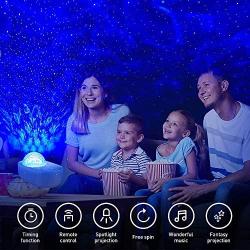 Galaxy Projector Gifts for Women, Led Nebula Bedroom Adult Birthday Lamp Cloud Moon Real Star Wave Ocean Space Globe Sensory Lights, Bluetooth Starlight Sky Lite Toddler Room Kids Night Light Remote