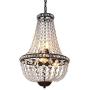 6-Light Crystal Chandelier Pendant Light, 13.5 inch French Empire Ceiling Light Fixture Farmhouse Antique Bronze for Dining Room, Living Room and Bedroom