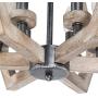 LOG BARN Wood Chandelier for Dining Room, 6-Light Farmhouse Orb Light Fixture for Kitchen Island, 19.5”W